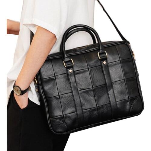 High Quality Men Briefcases Bag For 15.6 inch Laptop Business Travel Bags Male Handbags Leather Office Shoulder Bag For Man Tote