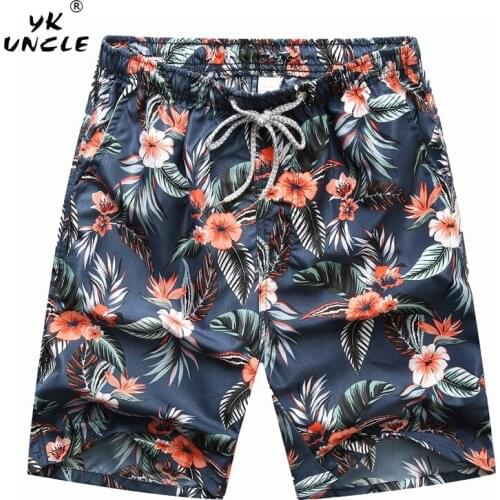 YK UNCLE Summer Mens Beach Shorts Board Short Fashion Flowers Print Matching Wear Surfing Pants Hawaii Swimsuit Sunga Masculina