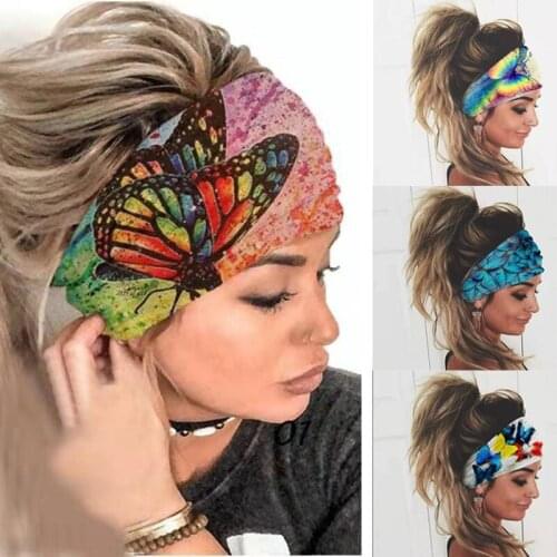 Western Style Tie-dye Cycling Yoga Sports Sweatband For Men Women Yoga Hair Bands Head Sweat Band Sports Safety Hair Accessories