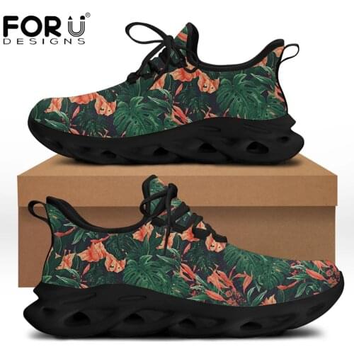 FORUDESIGNS Beautiful Flower Print Women Flats Casual Sneakers Fashion Lightweight Female Footwear Hard-Wearing Comfortable Shoe