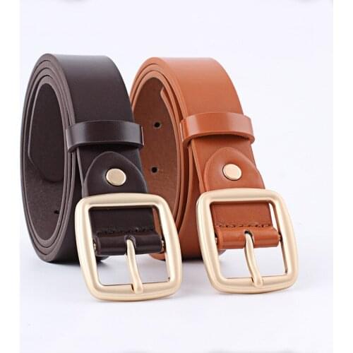 AWAYTR Basic PU Belts Classic Vintage Pin Buckle 6 Colors Fashion Wild Belts Women Girls Waistband Leather Belt
