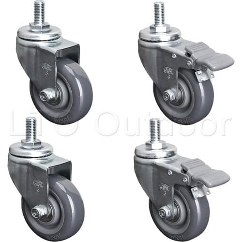 2PCS Heavy Duty PU Swivel Caster Wheels No Noise Caster For Furniture Wheel Carts Workbench Industrial Equipment(2.5/3/4inch)