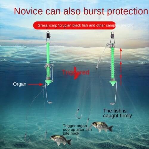 1Pcs Stainless Steel Fishhook Automatic Device Trap Fishing Hook Tool Accessories Universal Full Speed All The Water Suitable