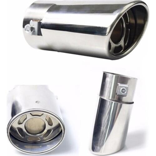 1PCS Chrome Trim Modified Car Liner Pipe Stainless Steel Car Exhaust Muffler Tip Pipe Exhaust System