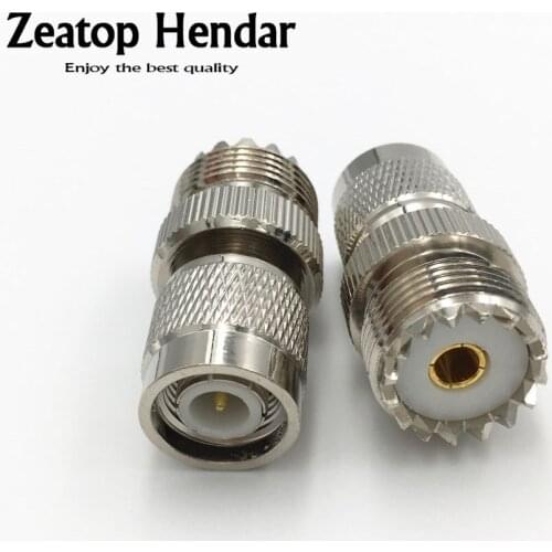 10Pcs Brass TNC Male Jack to UHF SO239 Female Plug RF Straight Coaxial Adapter UHF to TNC Connector for Radio Antenna