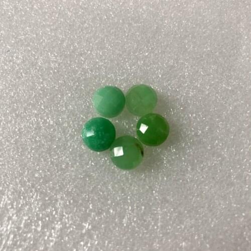 100% Natural Chrysoprase Bead Cabochn 8mm Faceted Round Cabochon Bead For jewelry making 5piece/pack