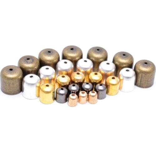 100pcs 4/5/6/7/8/10mm Metal Clasps Hooks Cords End Caps Cord For Jewelry Making Bracelet Necklace DIY Jewelry Findings