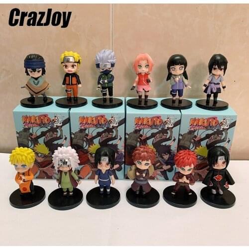 12PCS Anime Shippuden Hinata Sasuke Itachi Kakashi Gaara Jiraiya Sakura Q Version PVC Kawaii Figures Toys Dolls Kid Gift