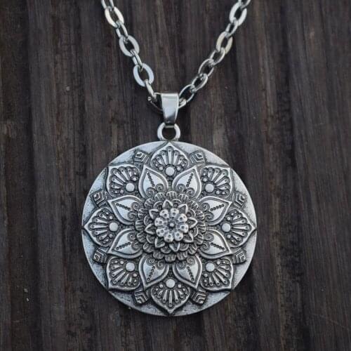 12pcs Sanlan Mandala Flower necklace Meditation Jewelry mindfulness Buddhist amulet necklaces