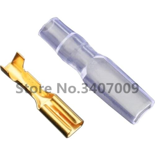 200PCS/100Pairs Female Spade Crimp Terminals Electrical Insulating Sleeve Wire Wrap Connector for 22-16 AWG 0.5mm2-1.5mm2