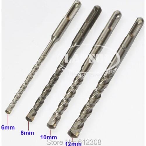 4pc/set 150mm SDS plus Tungsten Carbide Spear Point Drill Bit F Ceramic Tile Marble Concrete Cement Stone Wall 6mm 8mm 10mm 12mm