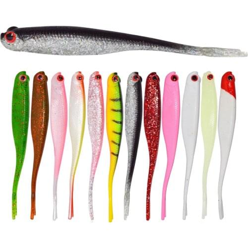 4Pcs/lot 115mm Soft Baits Shad Soft Lure for Fishing Lure Bait Smell Pike Jigging Rive Carp Silicone Artificial Wobblers Fish