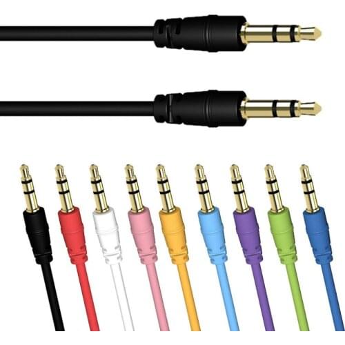 1M Jack Audio Cable 3.5 mm to 3.5mm Aux Cables M/M Kabel Gold Plug AUX Cord for iPhone Samsung Phone For Speaker Headphone
