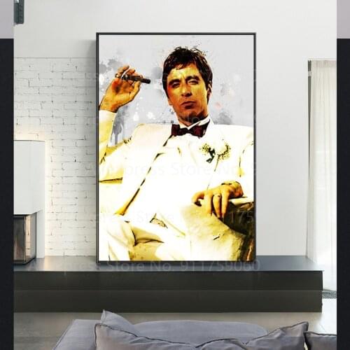 Gangster character Tony Montana canvas prints Poster And Prints Wall Art Abstract Canvas Painting Wall Picture Living Room Decor