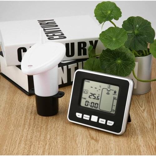 Ultrasonic Wireless Water Tank Liquid Depth Level Meter Sensor with Temperature Display with 3.3 Inch LED Display