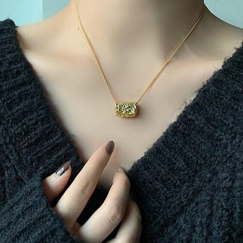 WTLTC Chic Metal Irregular Pendant Necklaces for Women Personality Statement Layered Necklace Chain Link Charms Chokers Jewelry