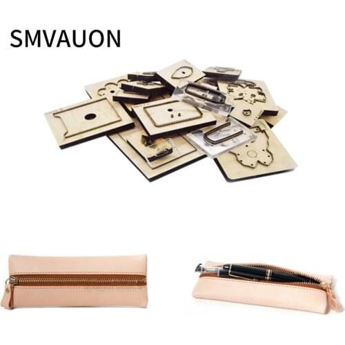 SMVAUON Wooden Die Cutting Pencil Case Storage Bag Tool Bag Cosmetic Bag Die-Cutting Suitable For Die-Cutting