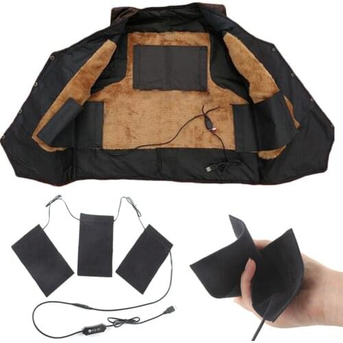 Electric Cloth Heating Vest USB Heating Pad One Cable With Three Pieces Of Cloth 5V 3 Gear With Temperature Control Wondeful