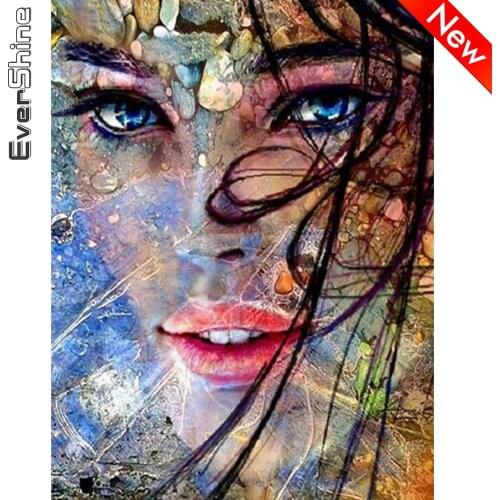Evershine 5D Diamond Embroidery Girl Full Square Round Diamond Painting Woman Cross Stitch Portrait Mosaic Art Home Decoration