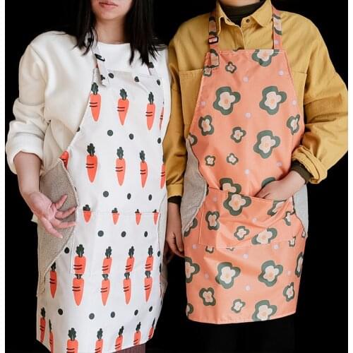 Apron Home Daily Kitchen Cute Printing Fashion PVC Waterproof and Oil-proof Can Wipe Hands Restaurant Waiter Chef Overalls