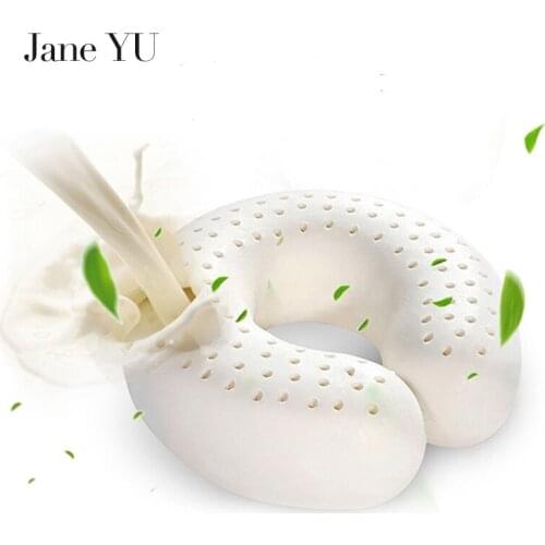 JaneYU 2020 Natural latex U-shaped Pillows Neck Pillow on the Airplane ealth Care Orthopedic Massage pillow for travel