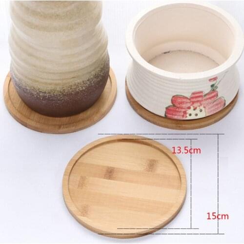 Bonsai Flower Pot Holder Cushion Wooden Tray Planter Vase Mat Stand Home Office Decoration