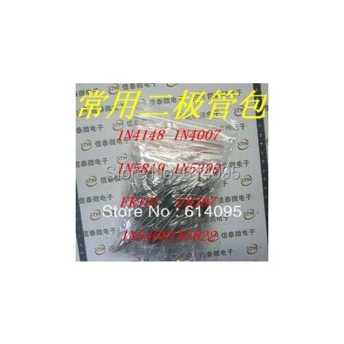 Diode kit / 1N4148 1N4007 FR107 1N5408 1N5822 8 kinds of 100 pcs X5lot