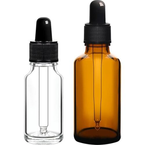 Brown transparent screw mouth glass dropper 5/10 /15/20/30/50/100mL dropper essential oil dropper reagent dropper