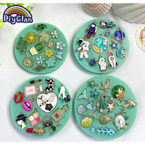 Pendant Ornaments Silicone Mold DIY Diamond Necklace Earring Handmade Making Mould Epoxy Resin Form Jewelry Accessories Tools