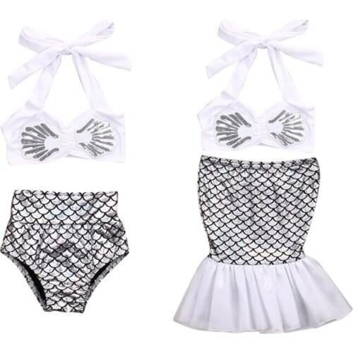 Princess Baby Girl Swimwear Sequins Bikinis 2 Style Sleeveless Belt Vest Tops Shorts Skirts Swimwear Costume Summer Beach