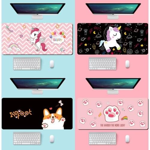 Hot Sell Cute Locking Edge pad Large Natural Rubber Mouse Pad Waterproof Game Desk Mousepad Keyboard Learning Mat for Home