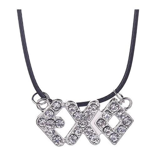 Fashion Korean Star EXO Pendant Necklace Letter Rhinestone Necklace Wholesale 20pcs/lot