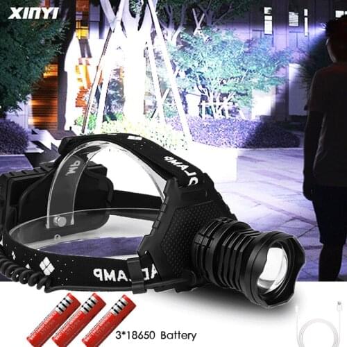 50000LM Powerful XHP70.2/XHP50 Led headlamp Headlight 5Modes Zoom headlamp flashlight torch Lantern for outdoor Fishing Camping