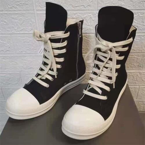 Hip Hop Street Casual Rock Men Canvas Boots Cool Classic Lace Up Mens Casual Sneaker Height Increasing