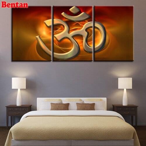 3 pcs DIY Diamond painting Arabic text Full Square/Round Cross Stitch 3d Embroidery Modular Canvas Paintings For Living Room