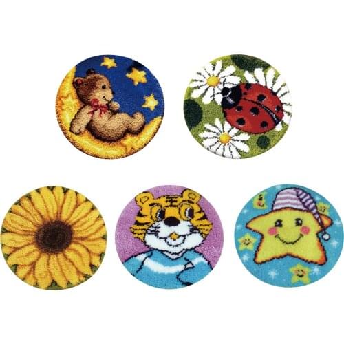 Animal Series Needlework Latch Hook Kit DIY Rug Carpet Floor Mat Crochet Yarn Embroidery Craft Kit for Adults Kids Gifts 50cm