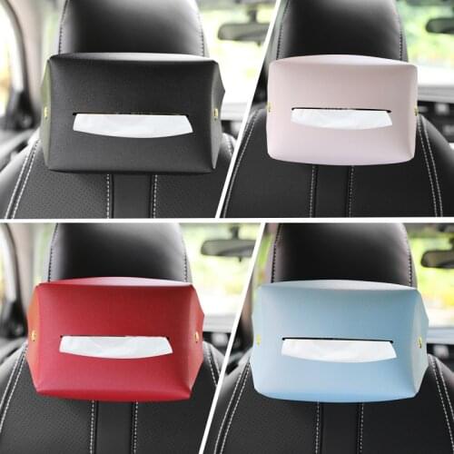 Nordic Fashion Car Stowing Tidying Backseat Tissue Case Holder PU Leather Car Tissue Holder Napkin Holder Tissue Box