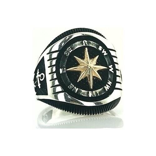 New Compass Silver Men 'S Ring
