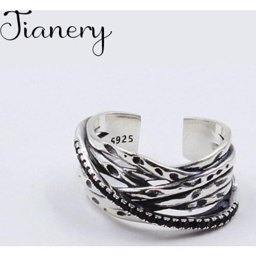 Charming Open Chains Ring for Women Vintage Boho Party Rings Gothic Punk Jewelry Gifts for Girls 2021