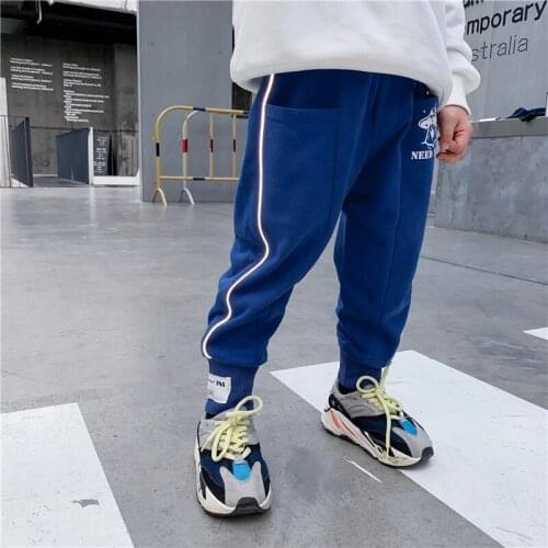 Toddler Boys Sport Pants Spring Autumn New Kids Fashion Casual Cotton Trousers Cool Reflective Strip Pants for Boy Baby Clothes
