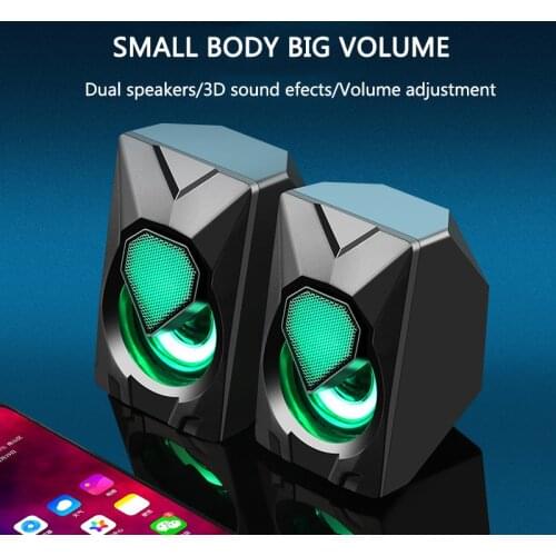 USB Wired Computer Speakers Bass 3D Stereo Sound Speaker For PC Laptop Powerful Subwoofer Not Bluetooth Multimedia Loudspeakers
