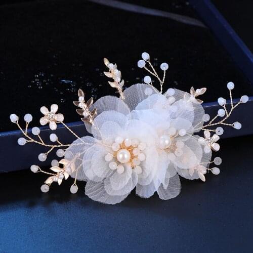 Romantic Wedding Hair Accessories For Bride Chaste White Flower Hairclip Crystal Hairpins Sets Headwear Jewelry EA