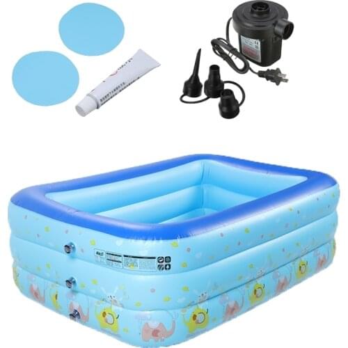 Family Kids Children Folding Inflatable Swimming Pool 1.2-2.1m Large PVC Floating Play Bathtub Water with Pump Glue Water Sports