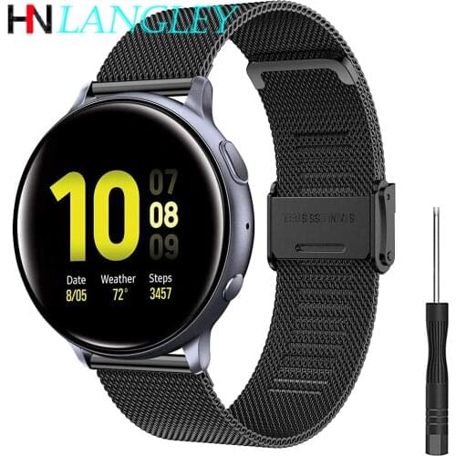 Mesh Watch Band for Galaxy Watch Active 2 40mm 44mm 20mm/22mm Stainless Steel Replacement Strap for Samsung Galaxy Watch 3 41mm