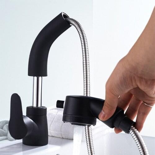 Brass Cold And Hot Water Mixer Kitchen Faucet head Pull out chrome mixer 360 Degree Rotation Sink Tap