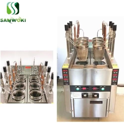 Standing furnace cooking noodles machine business use noodle soup furnace 60L Electric Auto Lift-up Noodle Cooker with 6 Baskets