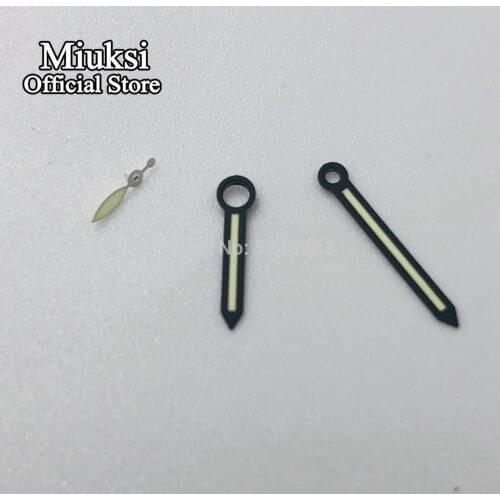 Miuksi black watch hands luminous hands fit ETA 6497 6498 or Sea gull ST3600 ST3620 series movement
