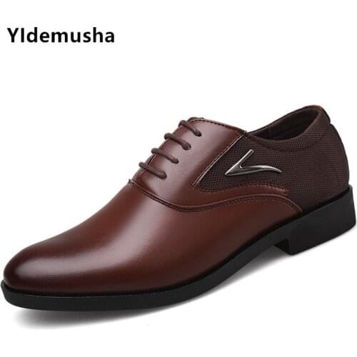 Spring Office Men Dress Shoes Autumn Men Formal Shoes PU Leather Luxury New Fashion Groom Wedding Shoes Men Oxford Shoes Dress