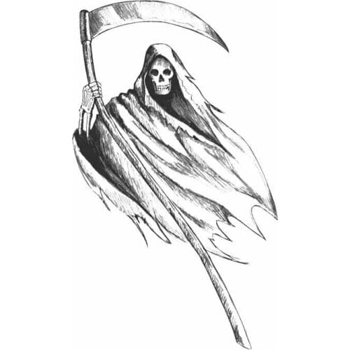 Hot Personality Car Stickers Car Death Sickle Skull KK Vinyl Decals Waterproof Bumper Boot Motorcycle PVC 14cm X 8cm