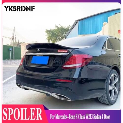 For Mercedes-Benz E Class W213 Sedan 4 Door 2016 - 2020 Carbon Fiber Car Rear Trunk Wing Spoiler Rear Spoiler Wing Boot Lid